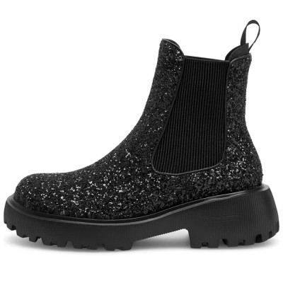 обувки,дамски,боти,мъжки,боти,woden,aya,glitter,boots,black,(black)