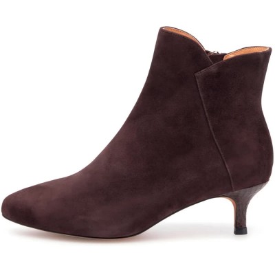 дамски,боти,мъжки,боти,woden,saga,zip,s,heel,booties,brown,(chocolate)