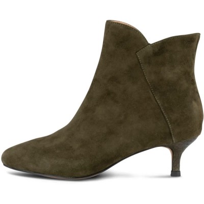 дамски,боти,мъжки,боти,woden,saga,zip,s,heel,booties,green,(khaki)