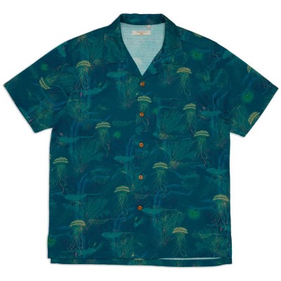 риза,с,къс,ръкав,дамски,ризи,мъжки,ризи,nudie,jeans,arvid,hawaii,short,sleeve,shirt,blue,(multi,deep,sea)