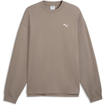 блуза,мъжки,пуловери,puma,essential,elevated,relaxed,sweatshirt,beige,(mouse,gray)