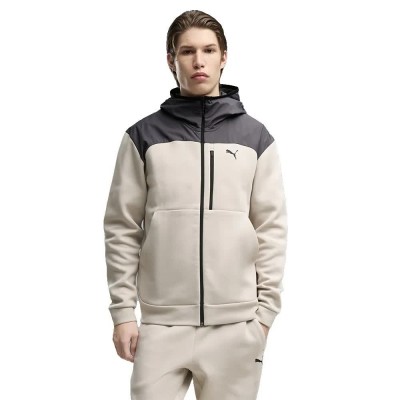блуза,мъжки,пуловери,puma,tech,full,zip,sweatshirt,beige,(silver,fog)
