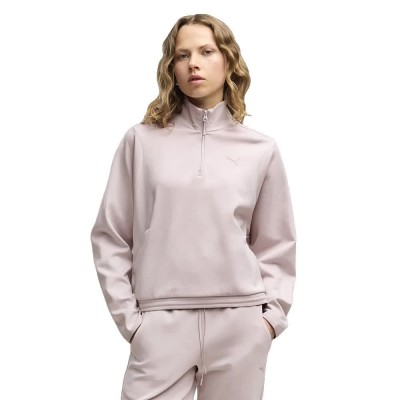 блуза,дамски,блузи,puma,tech,sense,relaxed,half,zip,sweatshirt,pink,(misty,pink)