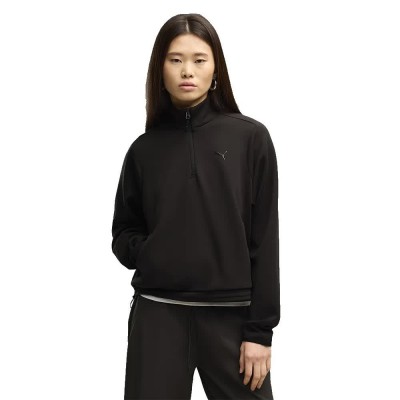 блуза,дамски,блузи,puma,tech,sense,relaxed,half,zip,sweatshirt,black,(puma,black)