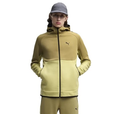 блуза,мъжки,пуловери,puma,tech,slim,elevated,full,zip,sweatshirt,green,(rustic,olive)
