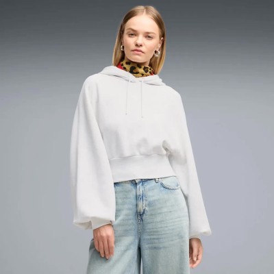суичър,дамски,блузи,puma,essential,cropped,balloon,sleeve,hoodie,white,(white,glow,heather)