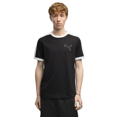 тениска,мъжки,тениски,дамски,тениски,puma,t7,love,of,the,cat,ringer,short,sleeve,t,shirt,black,(puma,black)
