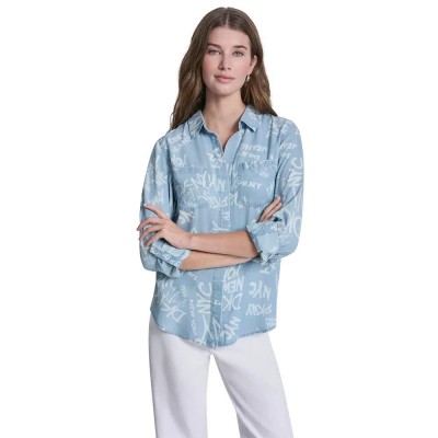 риза,с,дълъг,ръкав,дамски,ризи,мъжки,ризи,dkny,dw5900201,long,sleeve,shirt,blue,(grafitti,logo,chambray)