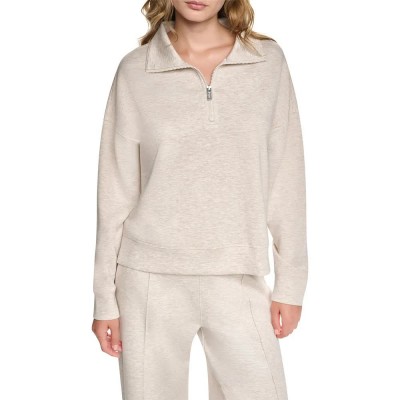 блуза,дамски,блузи,dkny,dw5900295,half,zip,sweatshirt,beige,(cortdo,heather,beige)