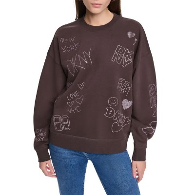 блуза,дамски,блузи,dkny,dw5900327,sweatshirt,brown,(espresso,brown)