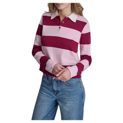 дамски,блузи,с,яка,мъжки,блузи,с,яка,dkny,dw7000681,long,sleeve,polo,pink,(beet,pink,mist)