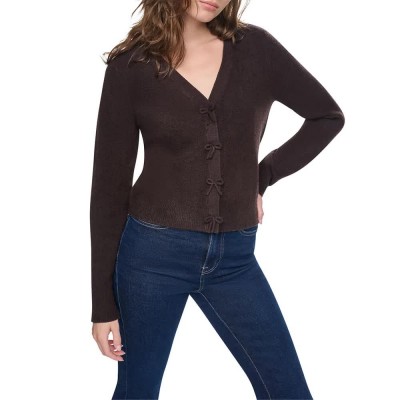 блуза,мъжки,пуловери,дамски,пуловери,dkny,dw7000706,v,neck,sweater,brown,(espresso,brown)