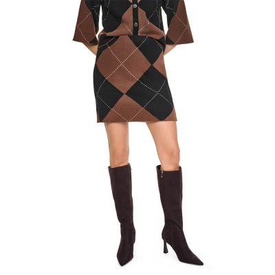 пола,дамски,поли,и,рокли,dkny,fuzzy,argyle,short,skirt,brown,(black,chestnut,black)