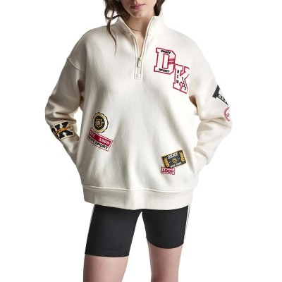 блуза,дамски,блузи,dkny,sport,campus,half,zip,sweatshirt,beige,(eggnog,beige)