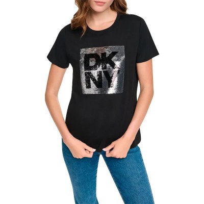 тениска,мъжки,тениски,дамски,тениски,dkny,stacked,animal,short,sleeve,t,shirt,black,(black,silver,black)