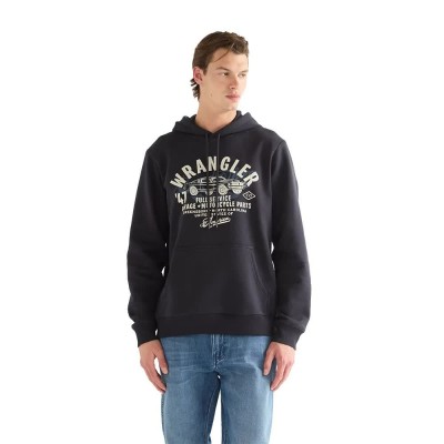 суичър,мъжки,пуловери,wrangler,americana,hoodie,black,(black,beauty)