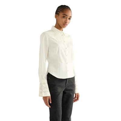 риза,с,дълъг,ръкав,дамски,ризи,мъжки,ризи,wrangler,bell,western,slim,long,sleeve,shirt,white,(egret)