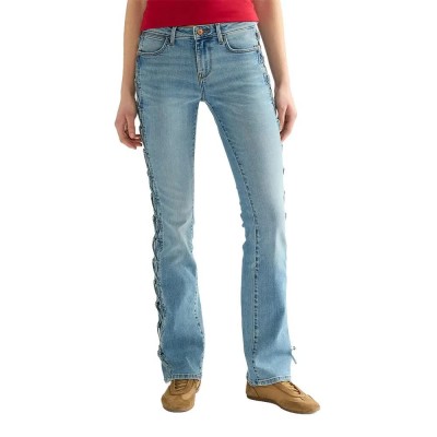 дънки,мъжки,панталони,дамски,панталони,wrangler,low,rise,lace,up,jeans,blue,(wild,mustang)