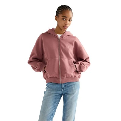 блуза,дамски,блузи,wrangler,oversized,zip,up,sweatshirt,pink,(rose,brown)