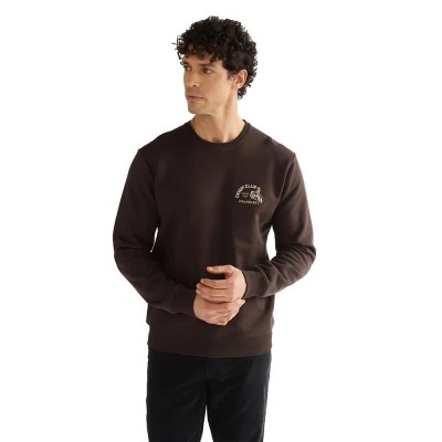 блуза,мъжки,пуловери,wrangler,small,graphic,crew,sweatshirt,brown,(chocolate,torte)