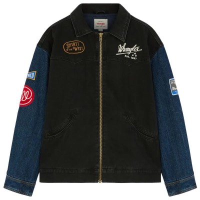 яке,мъжки,якета,дамски,якета,и,палта,wrangler,trailrider,denim,jacket,black,(morning,wash)