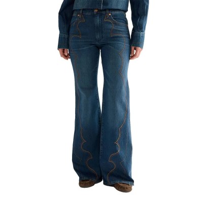 дънки,мъжки,панталони,дамски,панталони,wrangler,western,70s,flare,jeans,blue,(saloon,shadow)