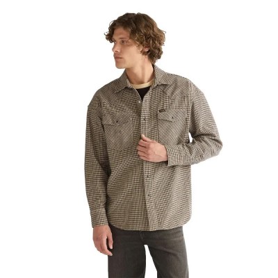 риза,с,дълъг,ръкав,дамски,ризи,мъжки,ризи,wrangler,western,long,sleeve,shirt,brown,(mojave,heather)