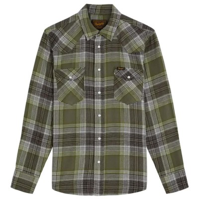 риза,с,дълъг,ръкав,дамски,ризи,мъжки,ризи,wrangler,western,long,sleeve,shirt,green,(pesto)