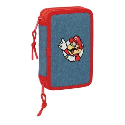 ученически,принадлежности,safta,double,small,super,mario,pencil,case,29,units,red,(multicolor)