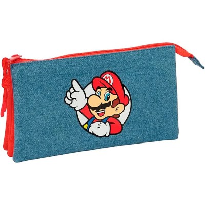 ученически,принадлежности,safta,triple,super,mario,pencil,case,blue,(multicolor)