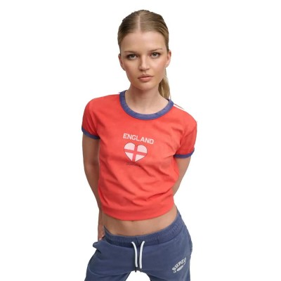 футболна,фланелка,мъжки,тениски,дамски,тениски,superdry,athletic,football,stripe,short,sleeve,t,shirt,orange,(england,red)