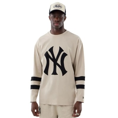 тениска,мъжки,тениски,дамски,тениски,new,era,mlb,oversized,new,york,yankees,long,sleeve,t,shirt,beige,(light,beige)