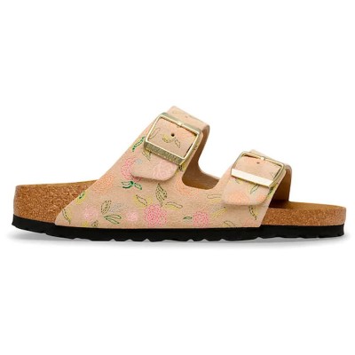 сандали,дамски,сандали,и,чехли,birkenstock,arizona,bs,suede,leather,sandals,brown,(sandcastle,flower,print)