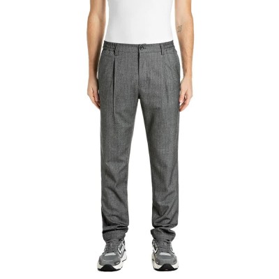 панталони,мъжки,панталони,дамски,панталони,replay,m105b.001.22239,pants,grey,(black,natwhite,herringbone)