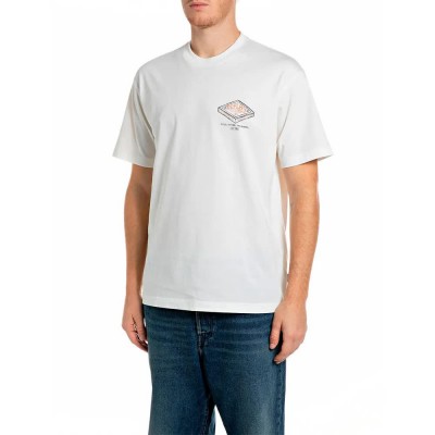 тениска,мъжки,тениски,дамски,тениски,replay,m12bf.001.00qmj,t,shirt,white,(gardenia)