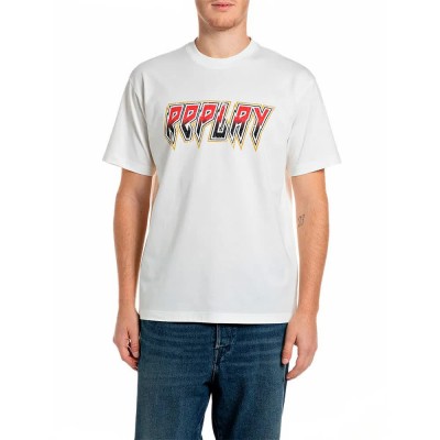 тениска,мъжки,тениски,дамски,тениски,replay,m12bf.003.00qmj,t,shirt,white,(gardenia)