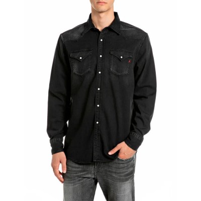 дамски,ризи,мъжки,ризи,replay,m13l1.000.15422c,shirt,black,(washed,black)