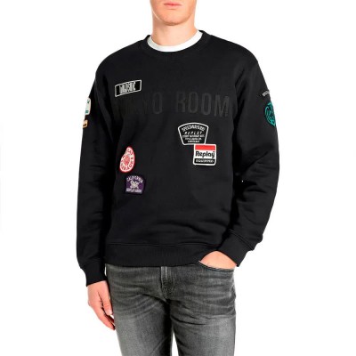блуза,мъжки,пуловери,replay,m13lr.001.7242nw,sweatshirt,black,(black)