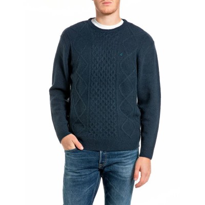блуза,мъжки,пуловери,дамски,пуловери,replay,uk0019.000.723sh,sweater,blue,(spellbound)
