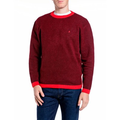 блуза,мъжки,пуловери,дамски,пуловери,replay,uk0084.000.723zd,sweater,red,(wine,red,melange,high,risk,red)