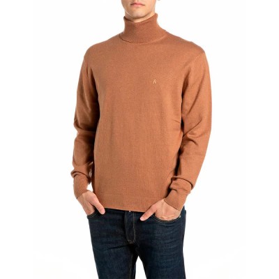 блуза,мъжки,пуловери,дамски,пуловери,replay,uk00al.000.723se,high,neck,sweater,brown,(m20,rope,melange)
