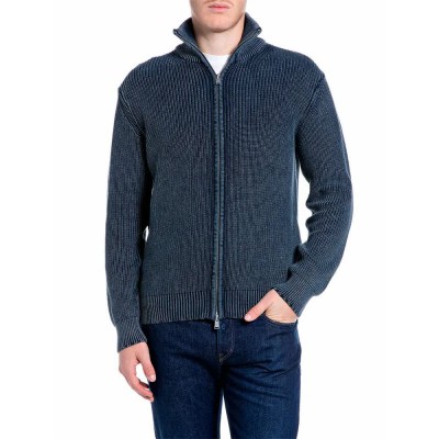 блуза,мъжки,пуловери,дамски,пуловери,replay,uk00av.000.7246ig,full,zip,sweater,blue,(total,eclipse)