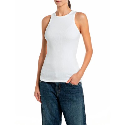 тениска,мъжки,тениски,дамски,тениски,replay,w001p.000.7225qw,sleeveless,t,shirt,white,(natural,white)