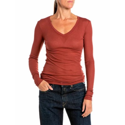 тениска,мъжки,тениски,дамски,тениски,replay,w002q.000.7249o,long,sleeve,t,shirt,orange,(fired,brick)