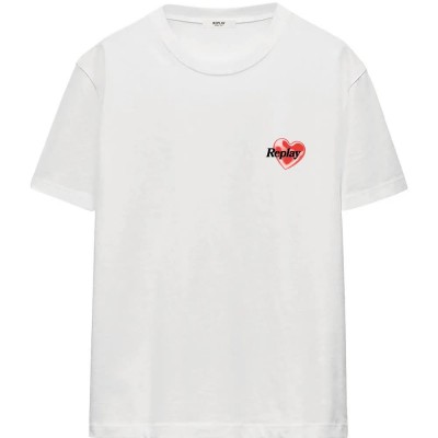 тениска,мъжки,тениски,дамски,тениски,replay,w0a5o.000.00qmj,t,shirt,white,(natural,white)