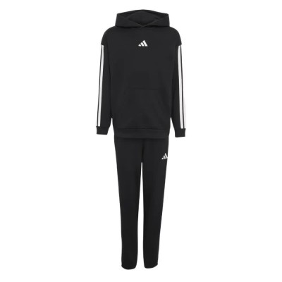 анцуг,детски,анцузи,adidas,3,stripes,essentials,fleece,tracksuit,black,(black)