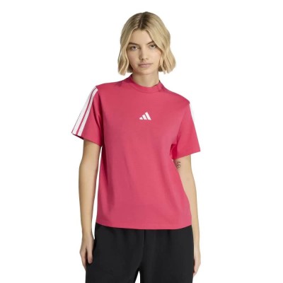 тениска,мъжки,тениски,дамски,тениски,adidas,essentials,3,stripes,cotton,b,short,sleeve,t,shirt,pink,(power,pink,white)
