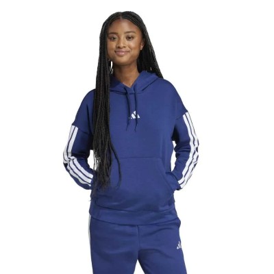 суичър,дамски,блузи,adidas,essentials,3,stripes,fleece,hoodie,blue,(dark,blue,white)