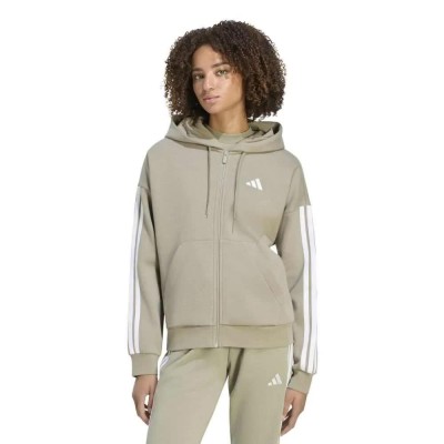 поларена,блуза,дамски,блузи,adidas,essentials,3,stripes,fleece,full,zip,sweatshirt,beige,(silver,pebble,white)