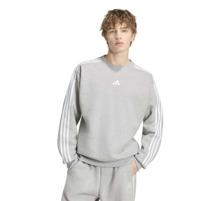 поларена,блуза,мъжки,пуловери,adidas,essentials,3,stripes,fleece,sweatshirt,grey,(medium,grey,heather,white)